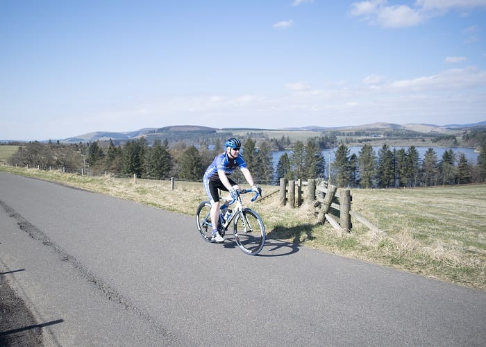 Cyclist at Lintrathen