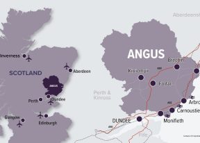 Map of Angus in Scotland