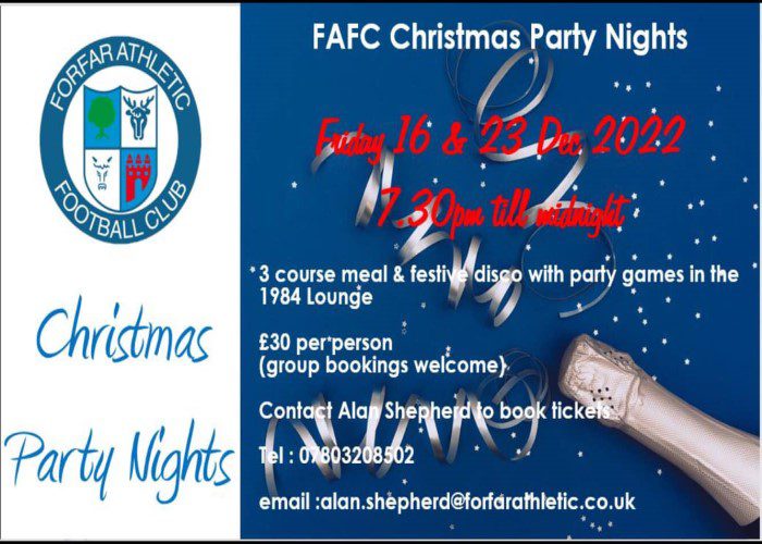 Forfar Athletic Xmas Party Nights