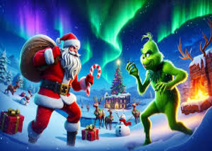 Santa and The Grinch