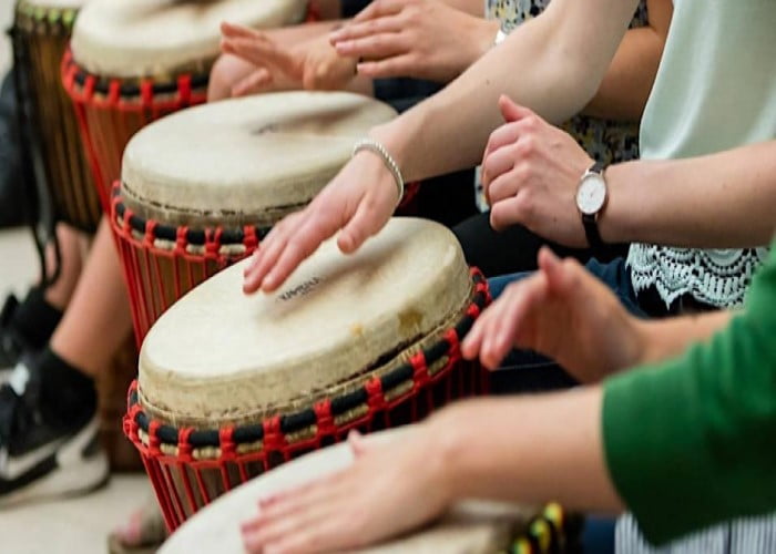 Drumming at Barry Mill