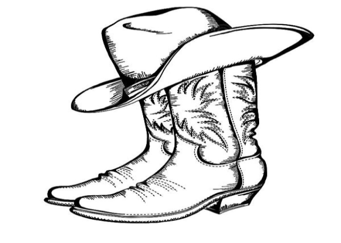 Cowboy Boots and Hat